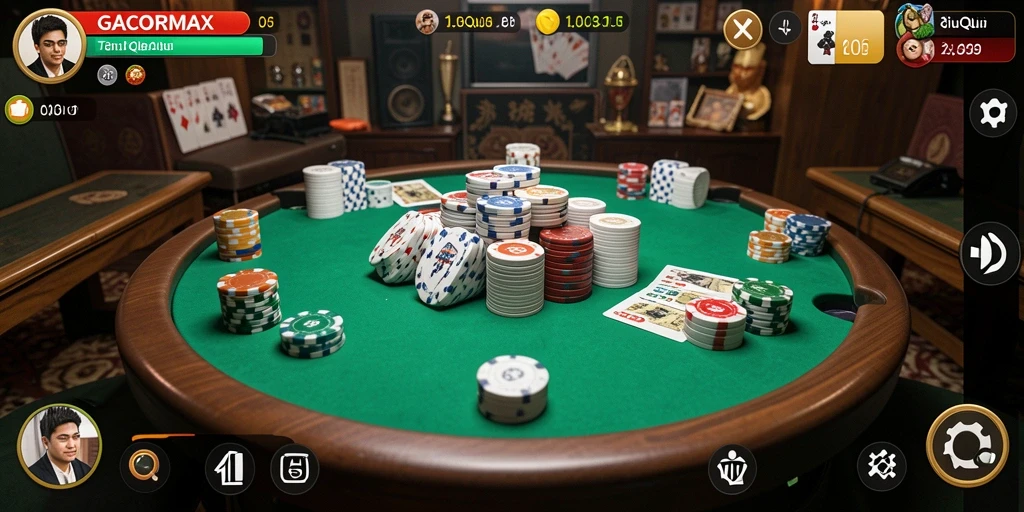 Screenshot GACORMAX menampilkan aksi seru permainan QiuQiu.
