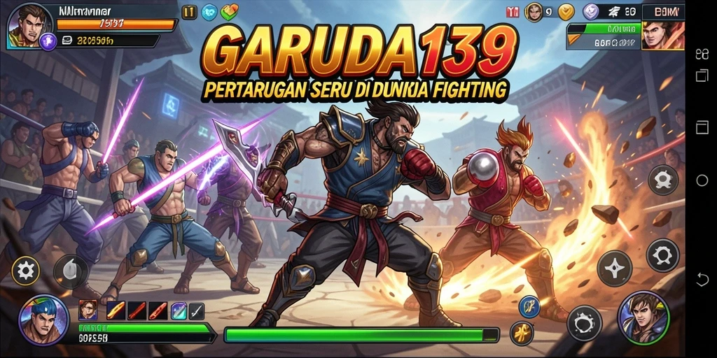 Tampilan menarik dari karakter beraksi dalam pertarungan Fighting.