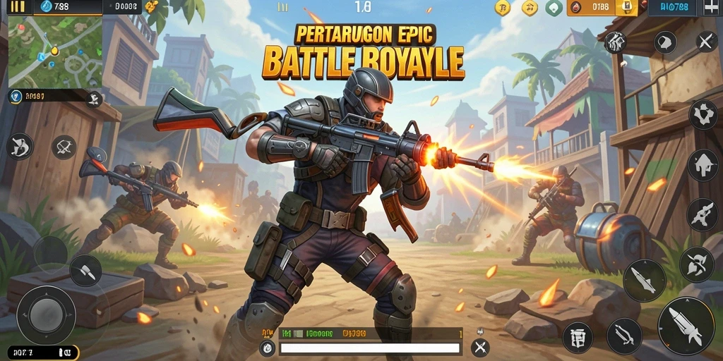 Tangkapan layar epic dari gameplay Battle Royale HAO788.