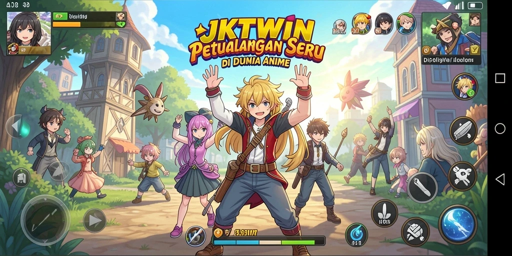 Tampilan gameplay seru di dunia Anime yang memukau.