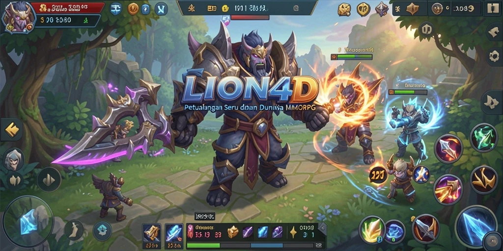 Tampilan gameplay seru dalam LION4D yang memukau dan interaktif.