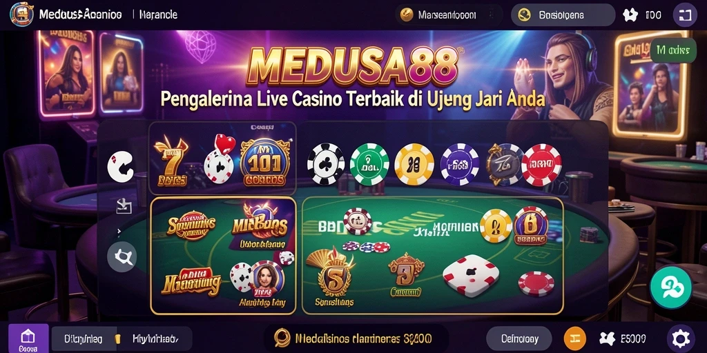 Screenshot dari gameplay Live Casino MEDUSA88 yang mendebarkan.