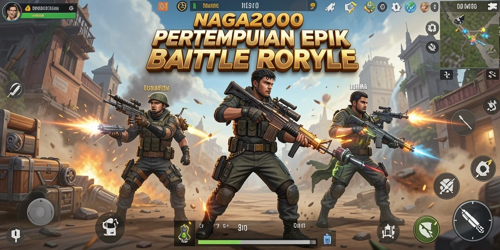 Tangkapan layar dari gameplay intens di NAGA2000 Battle Royale.