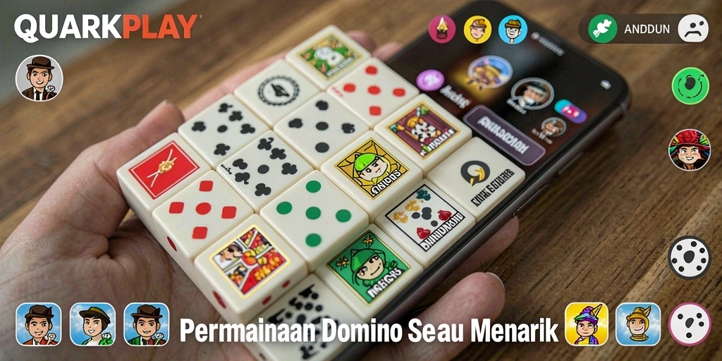 Screenshot gameplay QUARKPLAY menampilkan keseruan bermain Domino.