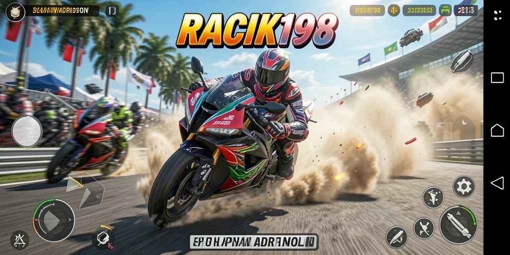 Tampilan menegangkan saat beraksi di balapan motor.