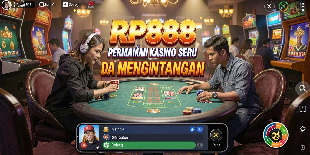 Screenshot RP888 menunjukkan keseruan permainan Kasino yang mendebarkan.
