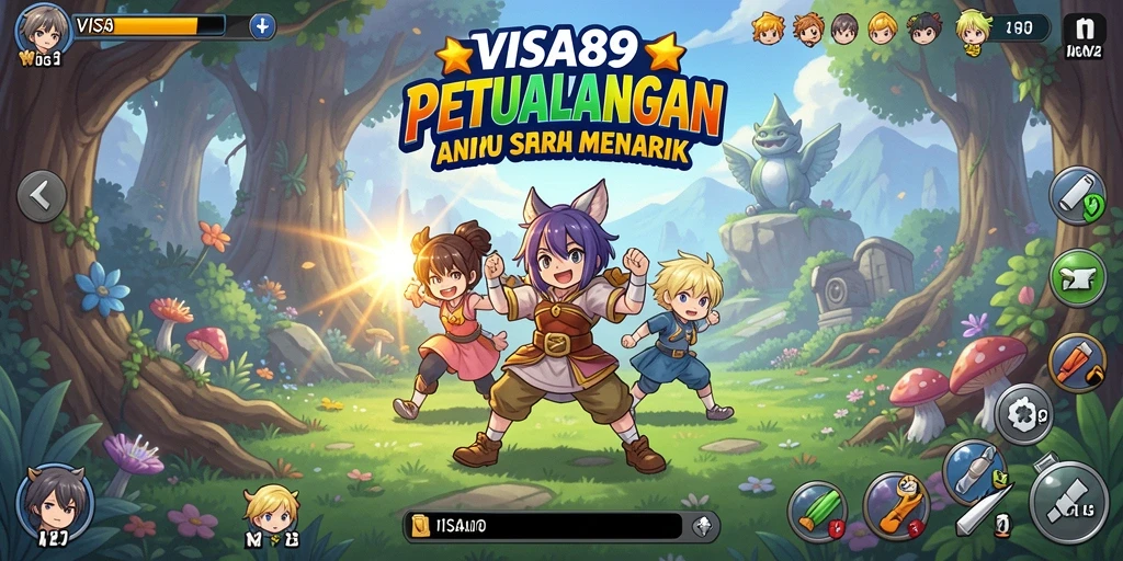 Screenshot VISA89 menunjukkan pertarungan seru antara karakter Anime.